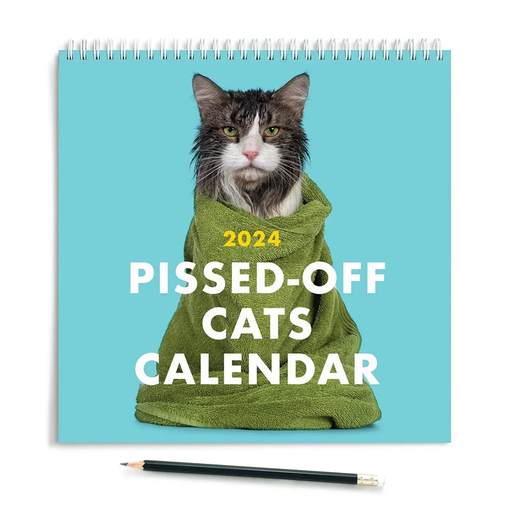 2024-2025 cat calendar, a humorous gift featuring a droll, fashion-forward cat.
