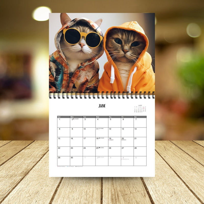 2024-2025 wall calendar with a unique, humorous pissed-off cat design.