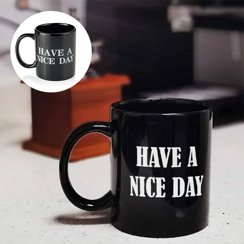 Humorous drinkware: a funny ceramic coffee mug