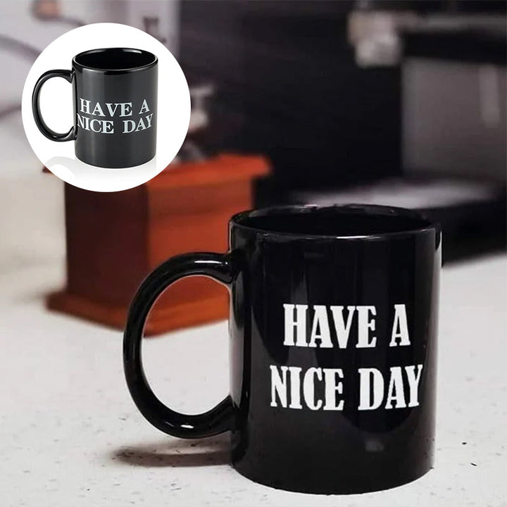 Humorous drinkware: a funny ceramic coffee mug