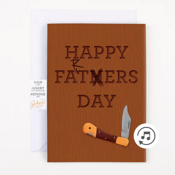 Celebration card for Father's Day, a humorous prank sound card for a memorable gag gift.