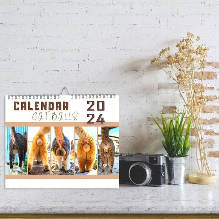 Gag gift animal calendar featuring humorous cat expressions, a perfect gift for cat lovers