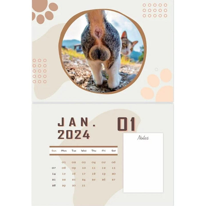 Funny cat art calendar, 'Feline Artistic Expressions', novelty office decoration & cat gift