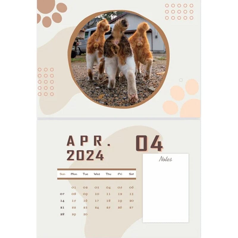 Office gift calendar: funny cats & artistic expressions, a humorous animal decoration