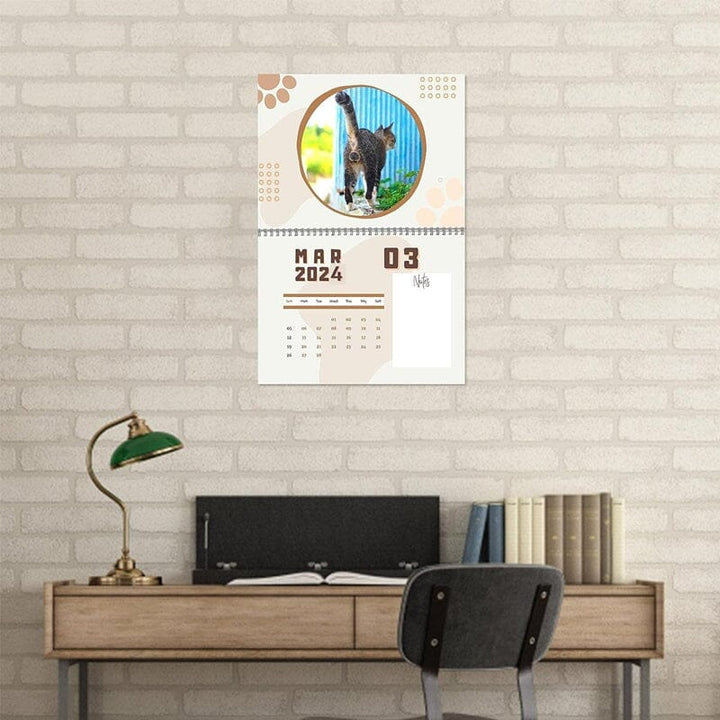Cat gift calendar, 'Feline Artistic Expressions', with funny cat art for novelty decoration