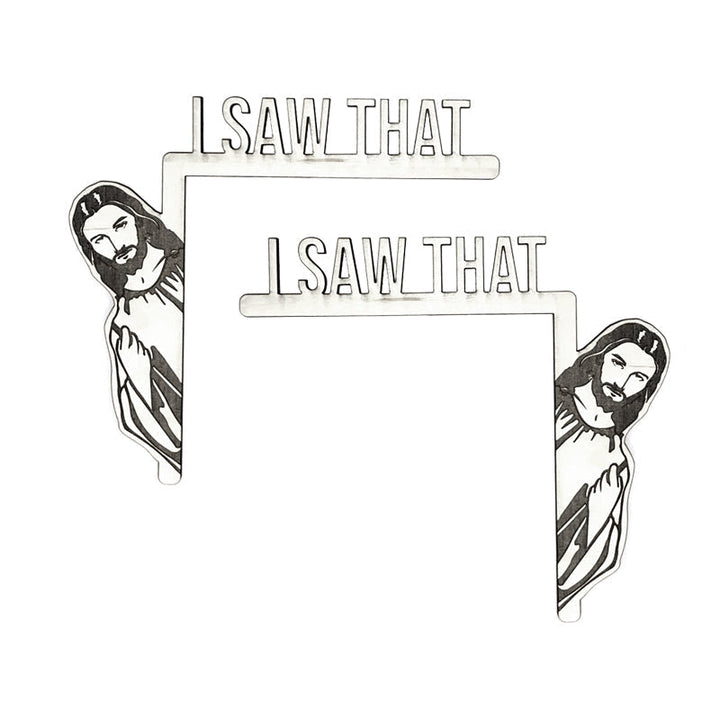 Playful 'I Saw That' door hanger, a unique novelty gift and charming humorous home decor accessory