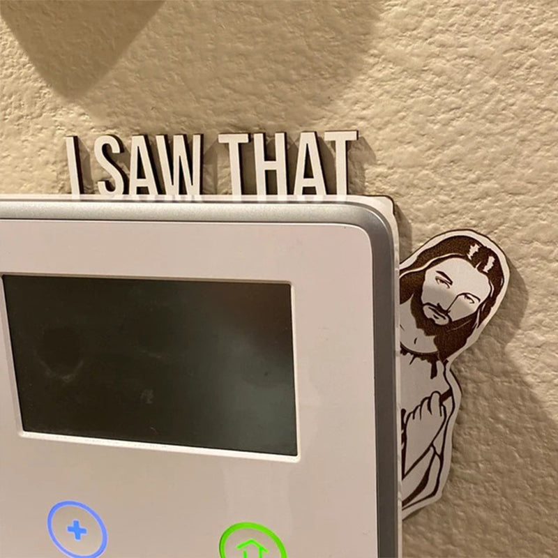 Gift-ready 'I Saw That' door hanger, an amusing novelty gift and functional home decor piece