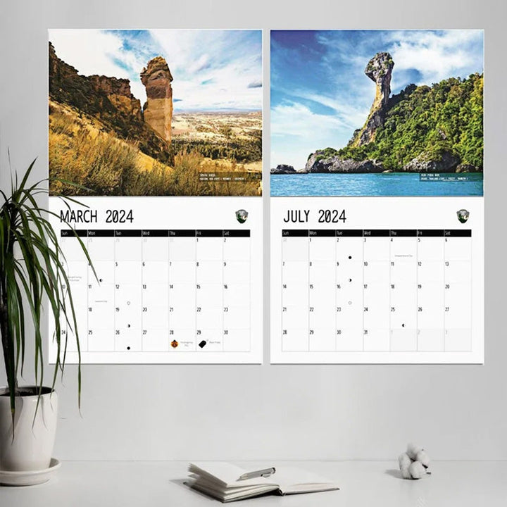 Humorous Nature Wall Calendar 2024 showing monthly grid & funny nature theme, ideal for office humor
