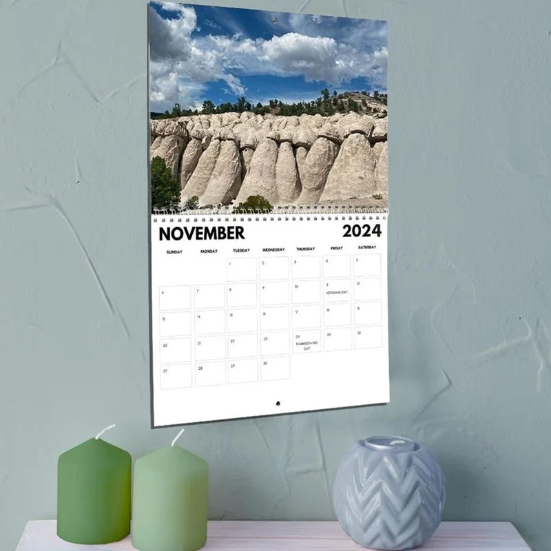 Stack of 2024 humorous nature calendars, perfect gag gifts & funny wall art, paper product