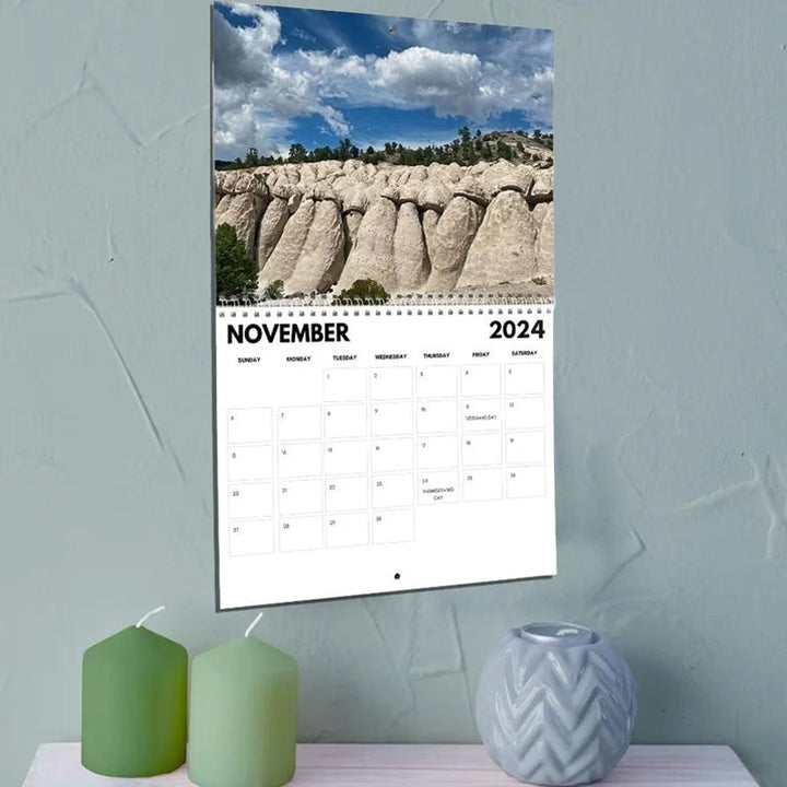 Stack of 2024 humorous nature calendars, perfect gag gifts & funny wall art, paper product