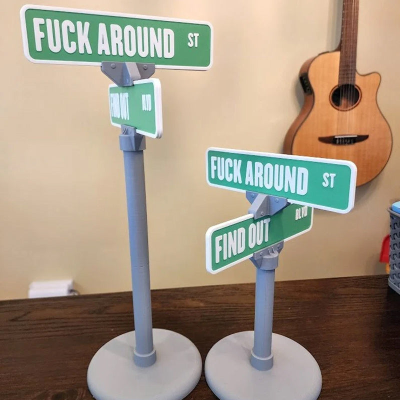 Novelty desk sign with a witty message, ideal for office decor & gift idea