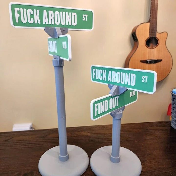 Novelty desk sign with a witty message, ideal for office decor & gift idea