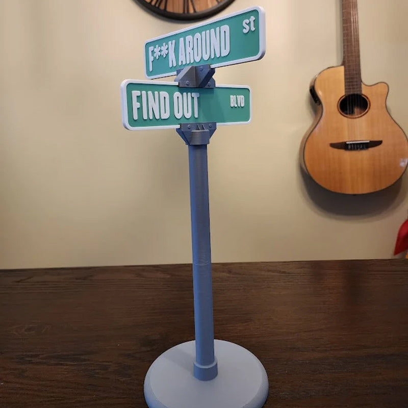 Personalized street sign desk decor, a funny accent for any tabletop or desk