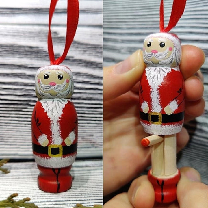 Humorous Santa Claus prank decoration with oversized pants, perfect novelty gag gift for Christmas adults
