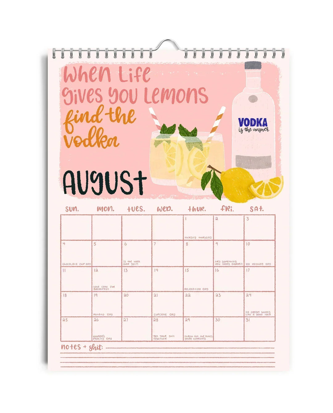 Front cover of the Humorous Sweary Wall Calendar 2025, with a bold, funny title