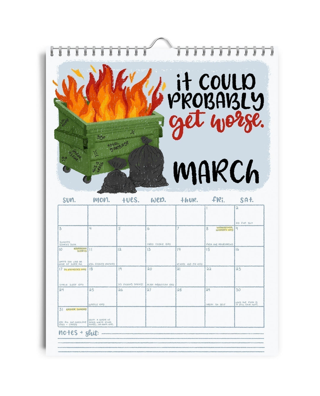 Collection of three Humorous Sweary Wall Calendars 2025, showcasing various funny designs