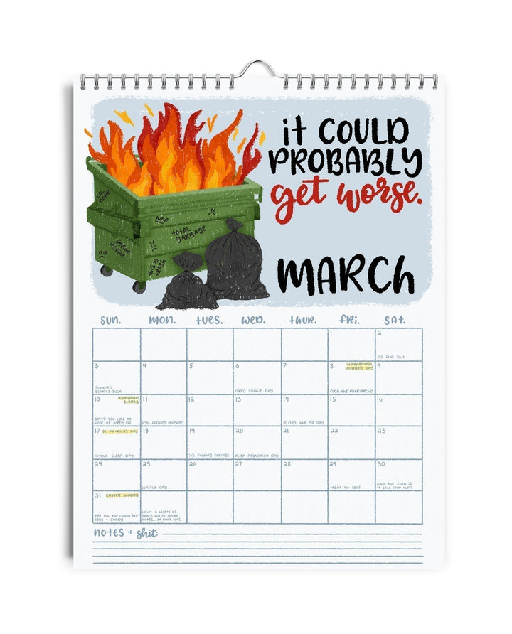 Collection of three Humorous Sweary Wall Calendars 2025, showcasing various funny designs