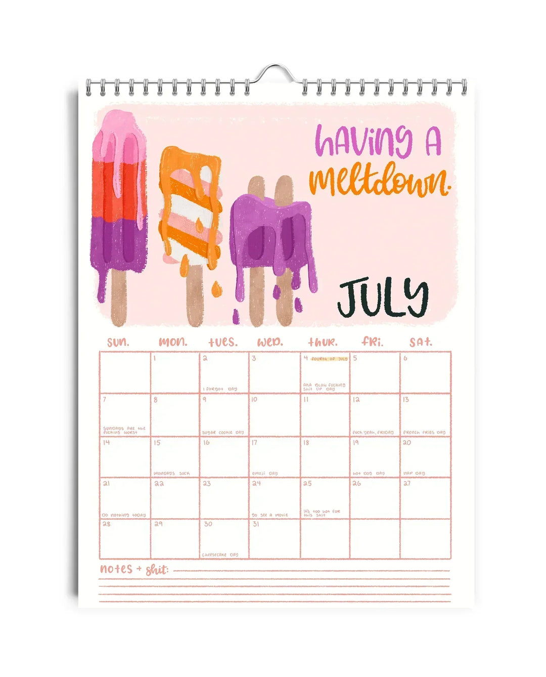 Person laughing while looking at the Humorous Sweary Wall Calendar 2025, funny gift idea