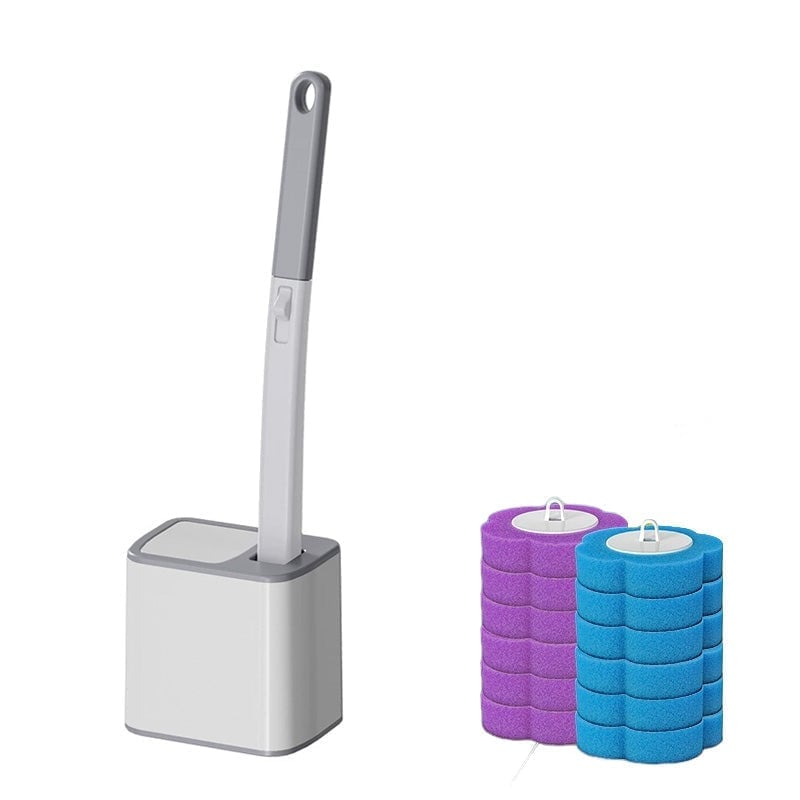 Modern disposable toilet brush system ensures a sanitary and sparkling toilet