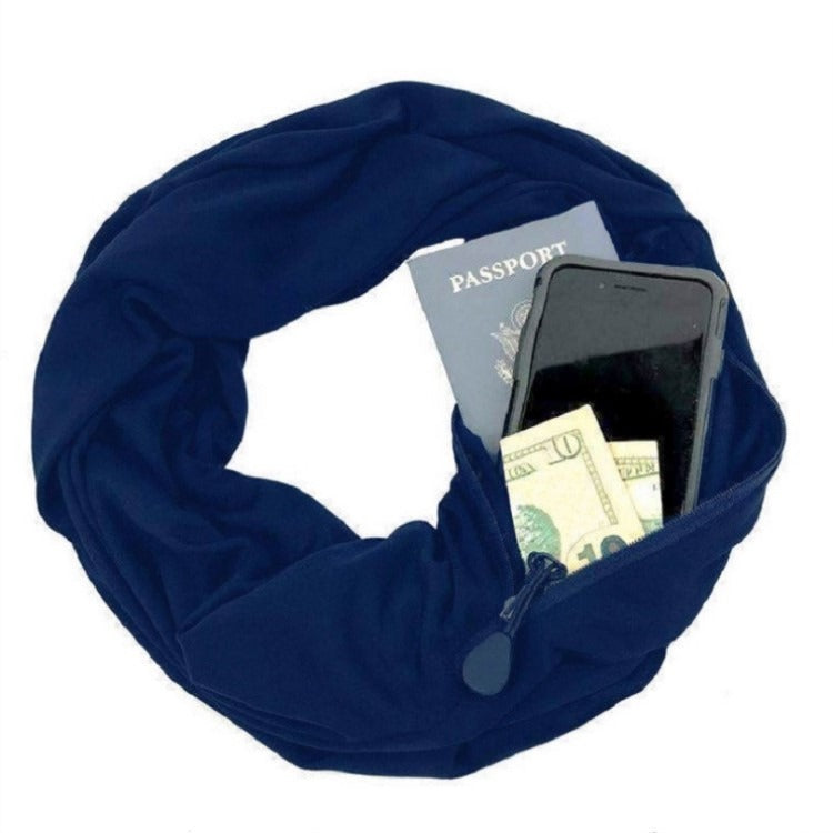 Unisex Infinity Scarf with Hidden Zipper Pocket
