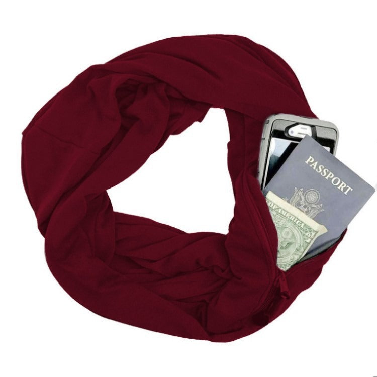 Unisex Infinity Scarf with Hidden Zipper Pocket