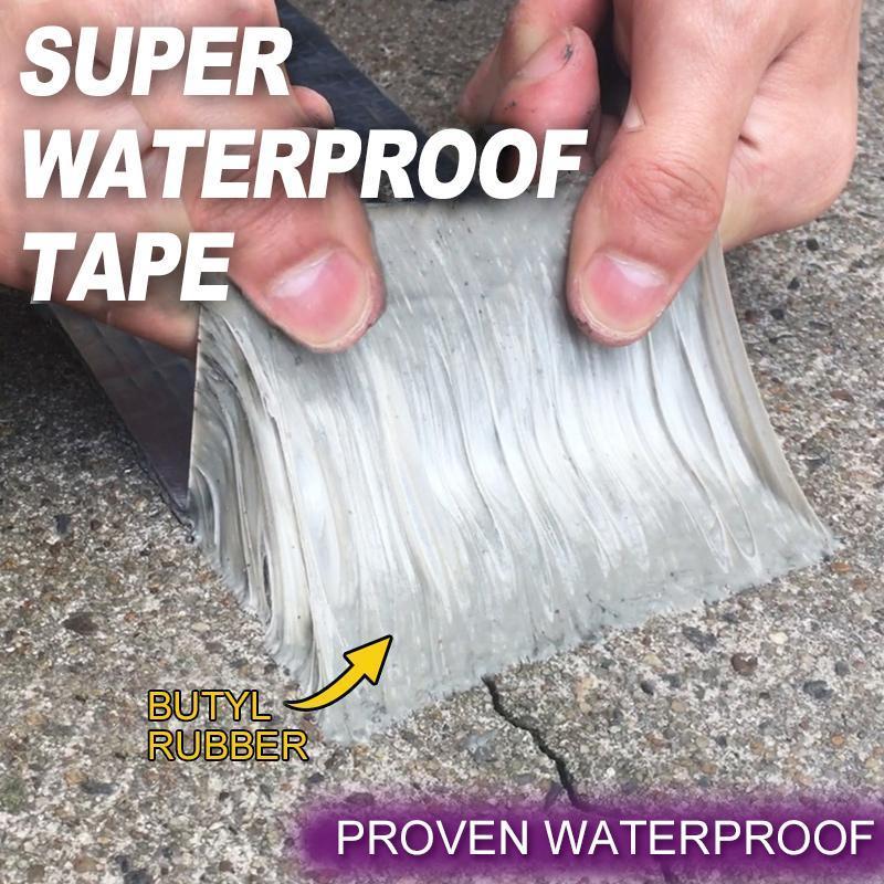 Industrial strength waterproof butyl sealant tape, 4-inch wide, for leak repair & sealing on roofs