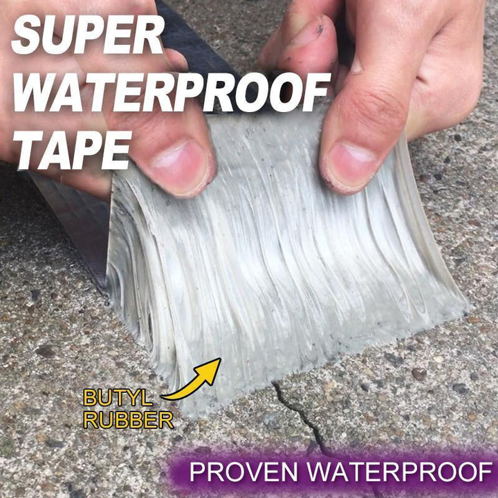 Industrial strength waterproof butyl sealant tape, 4-inch wide, for leak repair & sealing on roofs