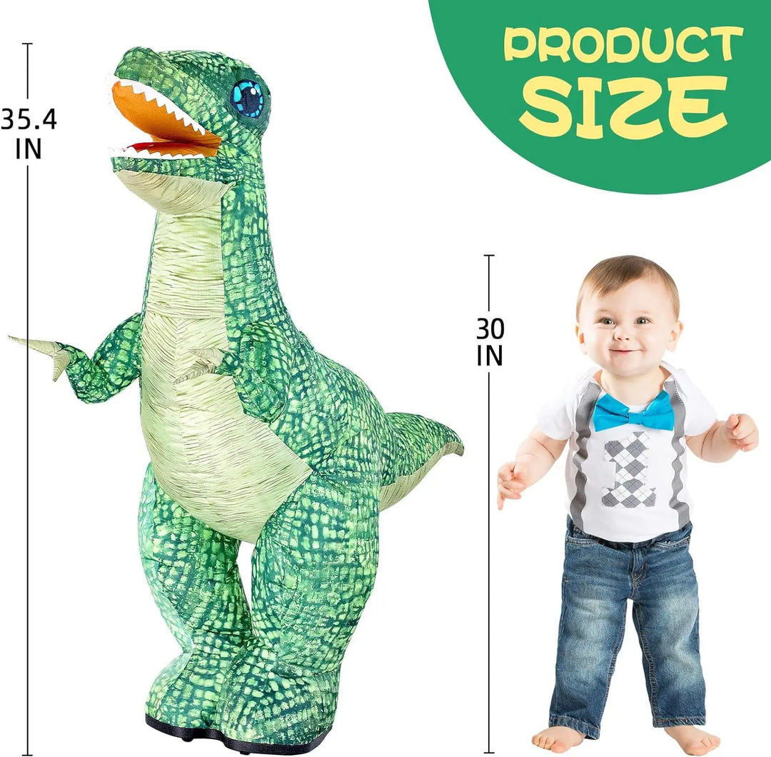 Giant inflatable RoamRaptor dinosaur for kids, an exciting remote control outdoor play toy. Promotes active & imaginative fun.