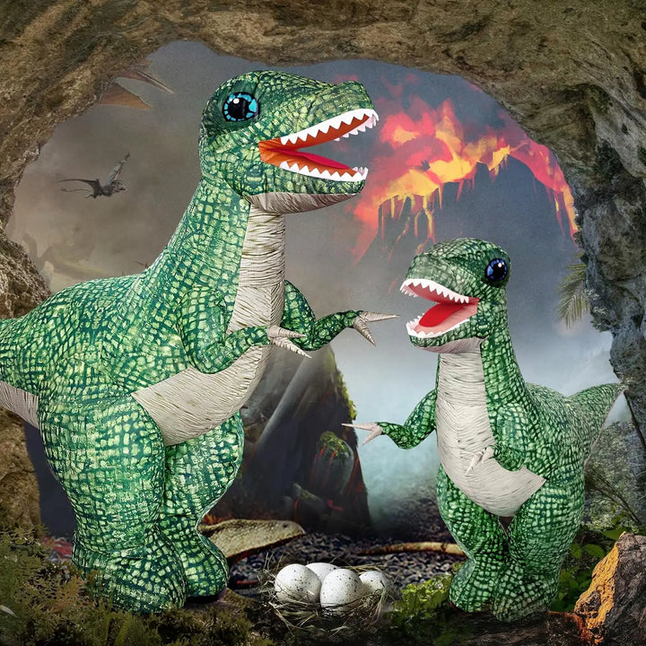 RoamRaptor inflatable RC dinosaur in motion, encouraging kids' active play & outdoor exploration. Fun electronic toy.