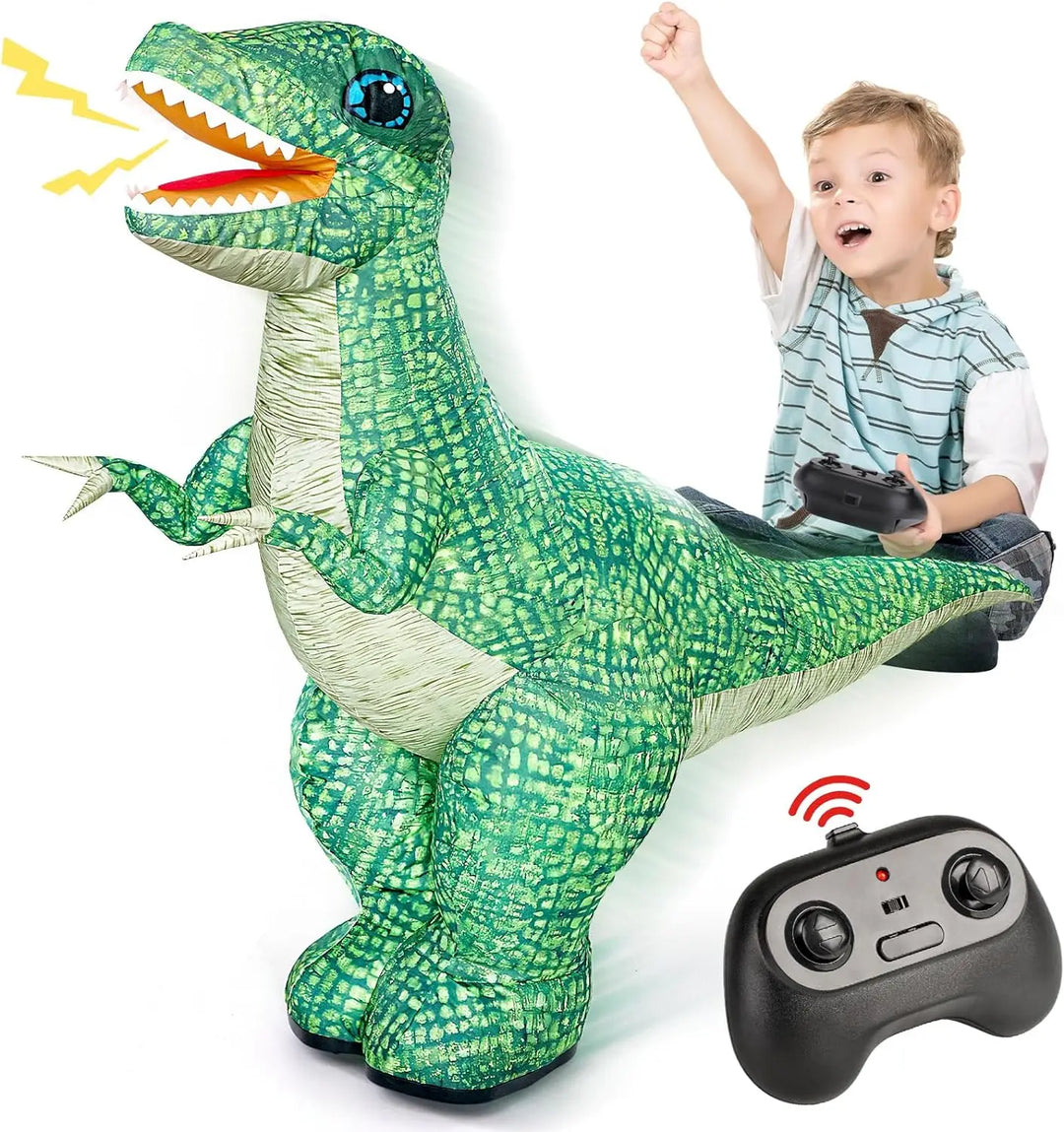 Detailed RoamRaptor inflatable remote control dinosaur toy. Vivid design for kids' imaginative play & adventure.