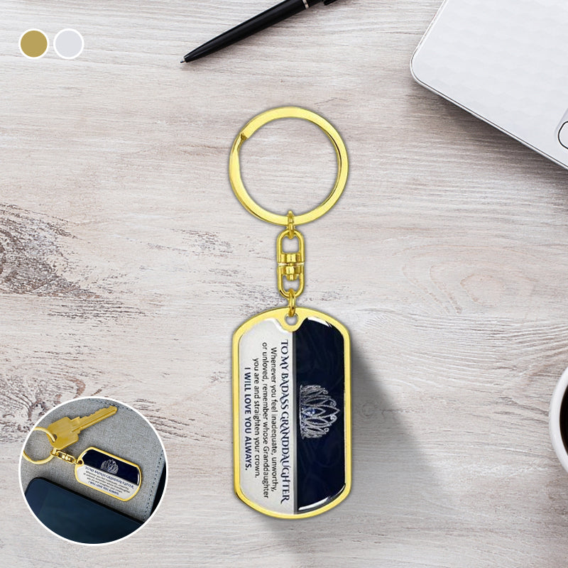 Inspirational keepsake keychain for family, perfect gift for daughter with engraved quote