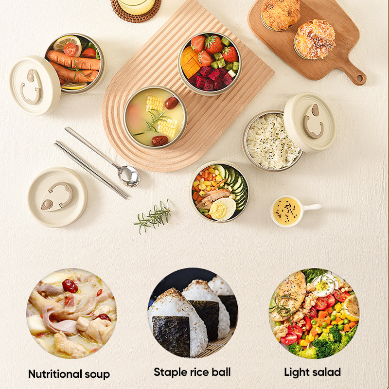 Kitchen accessories: insulated stainless steel lunch container set, perfect for healthy meal prep
