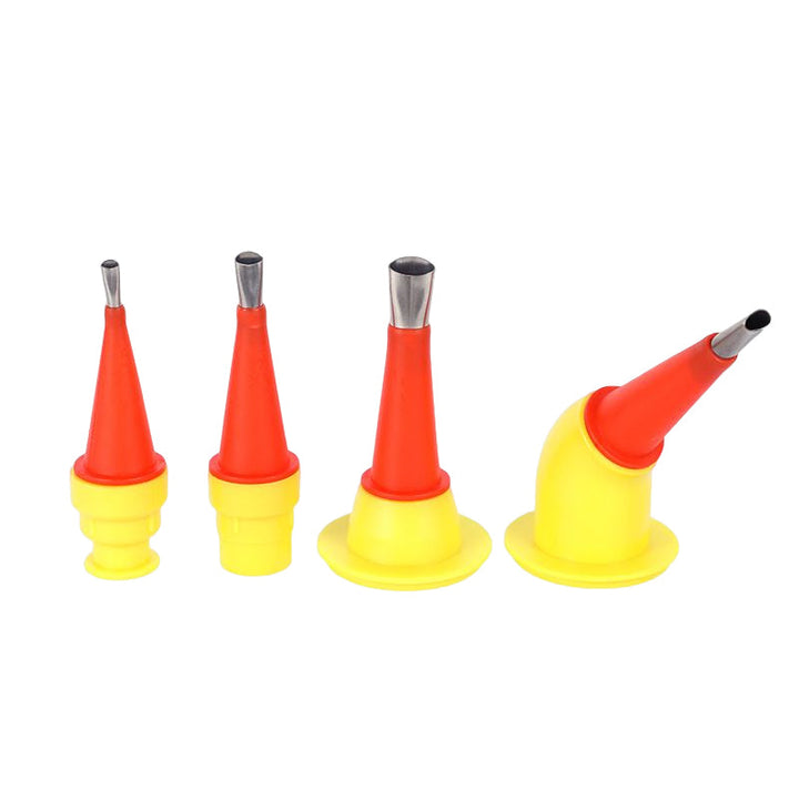 Compact caulking nozzle kit with various sizes, perfect for detailed and broad sealing tasks.