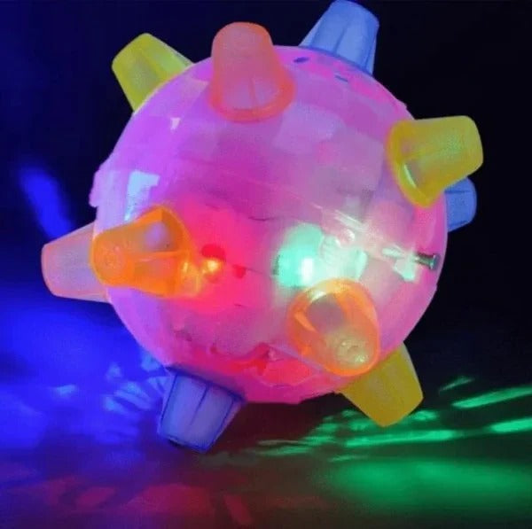 Interactive bouncing dog toy ball for engaging pet playtime & exercise.