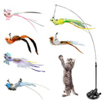 6 simulated birds + 1 cat stick with suction cup