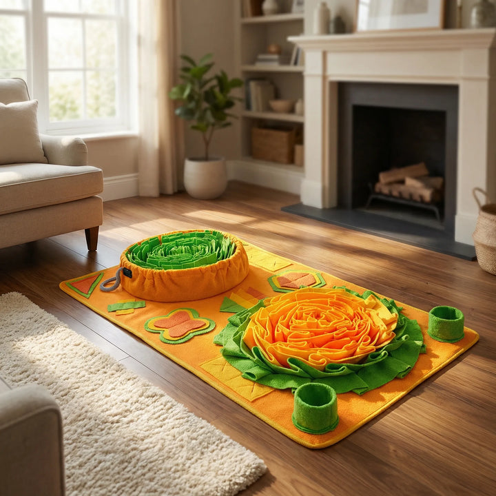 Soft washable snuffle mat, a durable dog toy and slow feeder for daily pet enrichment.