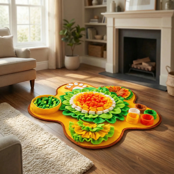 Premium washable snuffle mat, an interactive dog toy, slow feeder, and puzzle for mental stimulation & pet enrichment.