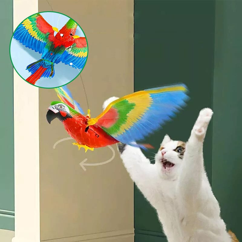 Interactive flying parrot toy for cats & kids, realistic design, electric pet toy for indoor fun