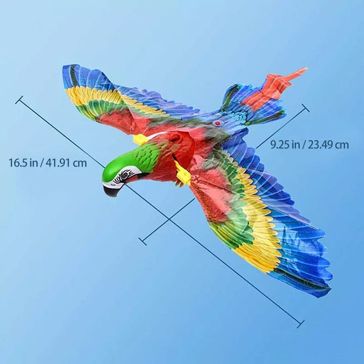 Interactive flying eagle toy perched, ready for play, electric pet toy for cats & kids