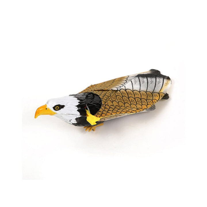 Hand holding the remote for an interactive flying bird toy, control for cat & kids fun, electric
