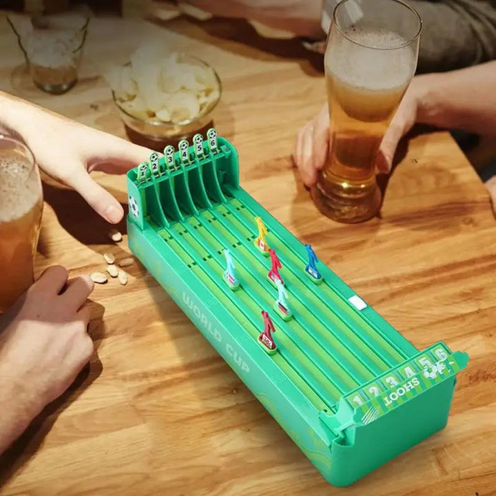 Close-up of a player's hand moving a horse pawn on the board game track during a race