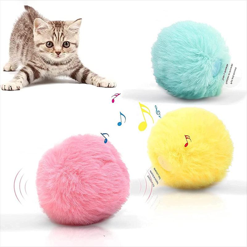 Pet supplies: sound and catnip interactive play ball for feline entertainment