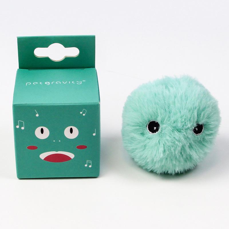 Catnip-infused interactive toy ball, designed to attract and engage playful cats