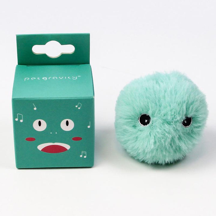 Catnip-infused interactive toy ball, designed to attract and engage playful cats