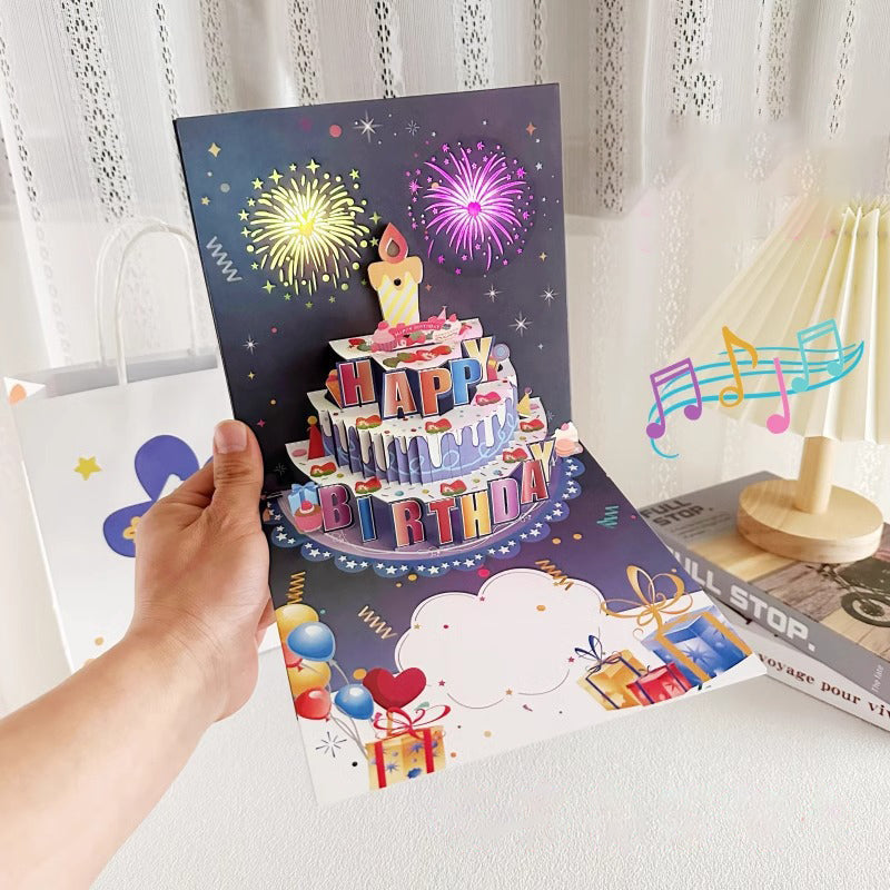 Interactive Greeting Card, musical and light-up, 'Happy Birthday' theme, an exciting and thoughtful gift