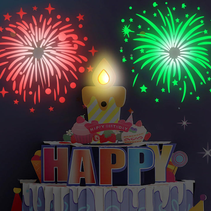 Pop-Up Card for Birthday, with LED lights and integrated music, a unique and memorable gift idea