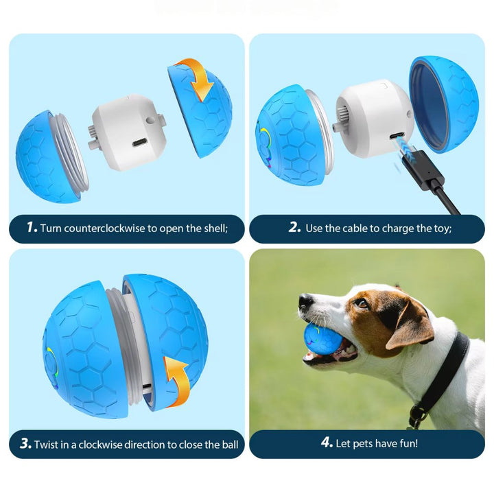 Yellow SmartBounce interactive dog toy ball, perfect for active playtime.