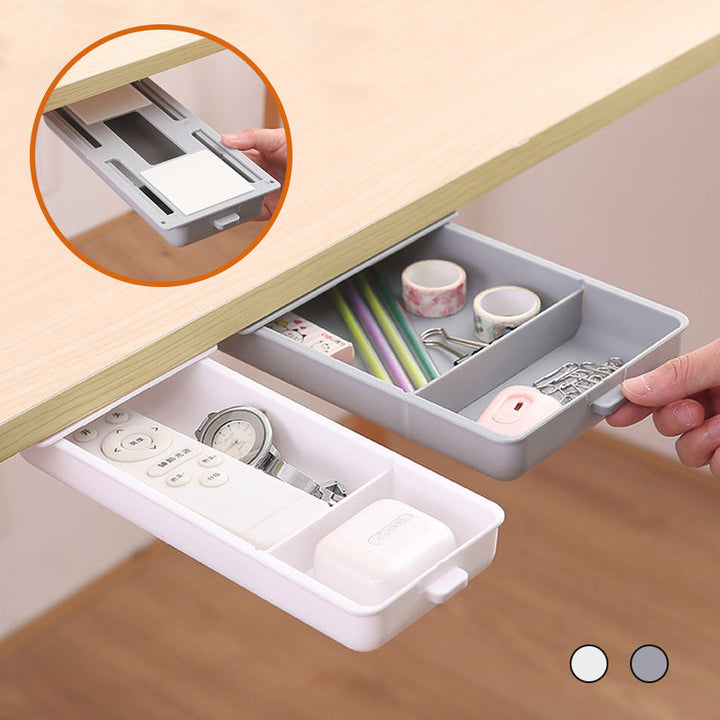 Home office essential: under desk hidden organizer drawer, making space clutter-free and efficient.