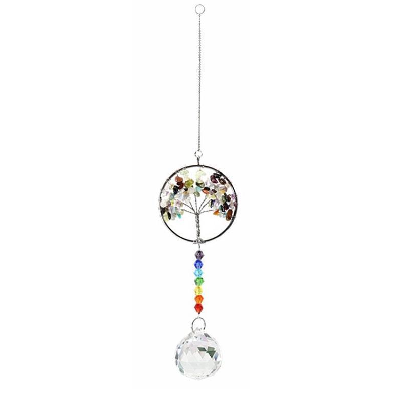 Sparkling K9 crystal Tree of Life suncatcher, decorative rainbow maker for any window