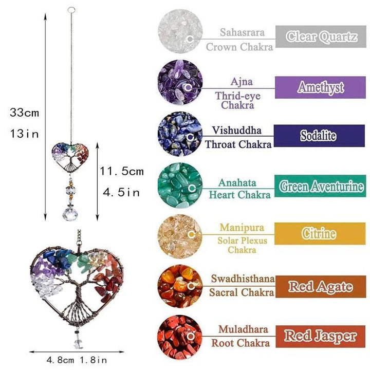 Crystal Tree of Life window suncatcher, decorative rainbow maker for home or office